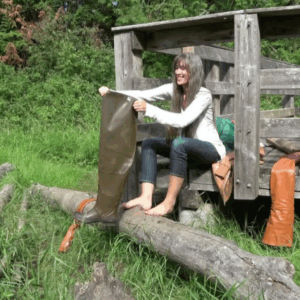 wet waders woman