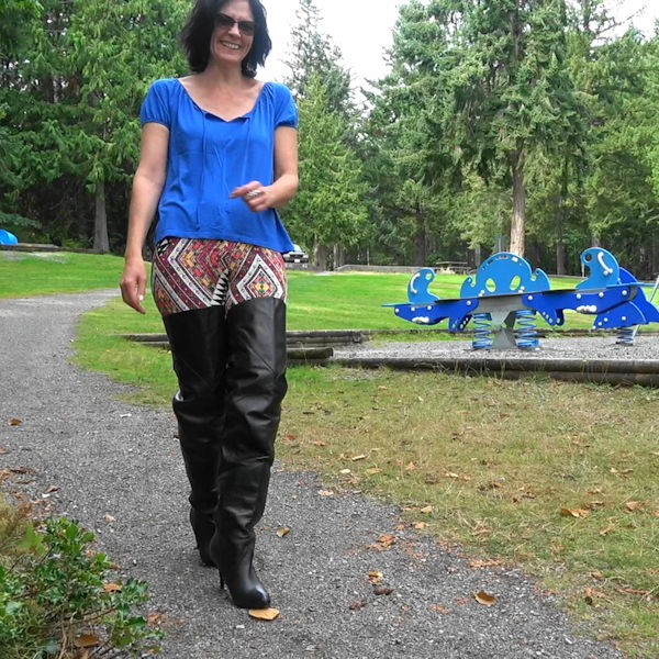Tina's Adventures in Leather High Heels